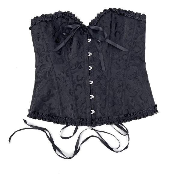 Unbranded Tops - Sexy Lace Up Corset Bustier Black Ruffled Gothic Grunge